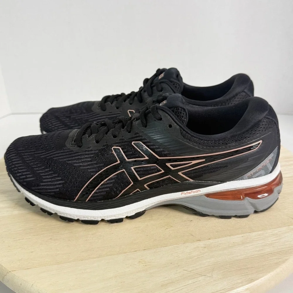 ASICS Women's Running Shoes GT-2000-8 Black Gold Flyte Foam Sneakers Size 7